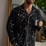 Noah Cloud Jersey PJ Set in Black Stars