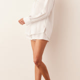 Charlotte Luxe Satin PJ Set in Blanc