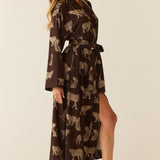 Kaia Cloud Jersey Kimono Robe in Savanna