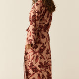 Kaia Cloud Jersey Kimono Robe in Rosewood