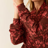 Skyler Cloud Jersey Banded Long Robe in Botanical