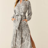 Skyler Cloud Jersey Banded Long Robe in Whisper