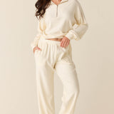 Felicia Cloud Fleece Half Zip in Meringue
