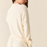 Felicia Cloud Fleece Half Zip in Meringue