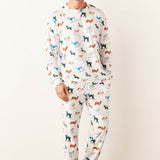 Adam Cloud Jersey Henley Set in Aprés Pups