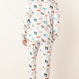 Adam Cloud Jersey Henley Set in Aprés Pups