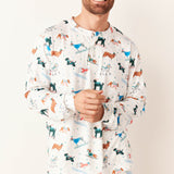 Adam Cloud Jersey Henley Set in Aprés Pups