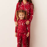 Alex Cloud Jersey Tween PJ Set in Red Stars
