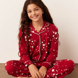 Alex Cloud Jersey Tween PJ Set in Red Stars