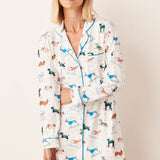 Kara Cloud Jersey Boyfriend Shirt in Aprés Pups