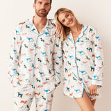 Kara Cloud Jersey Boyfriend Shirt in Aprés Pups