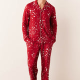 Noah Cloud Jersey PJ Set in Red Stars
