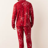 Noah Cloud Jersey PJ Set in Red Stars