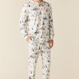 Adam Cloud Jersey Henley Set in Winter Break Pups