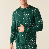 Adam Cloud Jersey Henley Set in Green Stars