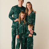 Alex Cloud Jersey Tween PJ Set in Green Stars