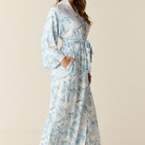 Kaia Cloud Jersey Kimono Robe in Winter Bows