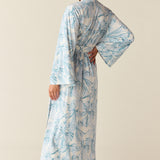 Kaia Cloud Jersey Kimono Robe in Winter Bows