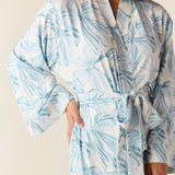 Kaia Cloud Jersey Kimono Robe in Winter Bows