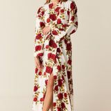 Kaia Cloud Jersey Kimono Robe in Roses Are Red