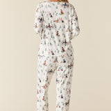 Shari Cloud Jersey PJ Set in Winter Break Pups