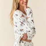 Shari Cloud Jersey PJ Set in Winter Break Pups