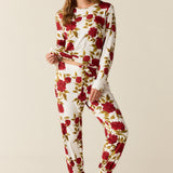 Shari Cloud Jersey PJ Set in Roses Are Red