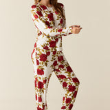 Shari Cloud Jersey PJ Set in Roses Are Red