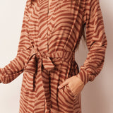 Skyler Cloud Jersey Banded Long Robe in Bengal