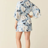 Adriana Luxe Satin Short Kimono in Gardenia
