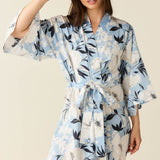 Adriana Luxe Satin Short Kimono in Gardenia