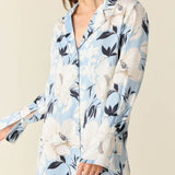 Daniela Luxe Satin Boyfriend Shirt in Gardenia