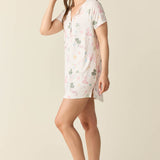 Nikki Summer Jersey Henley Dress in Mermaids