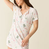 Nikki Summer Jersey Henley Dress in Mermaids