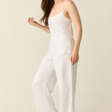 Sienna Luxe Satin Cami Set in Blanc