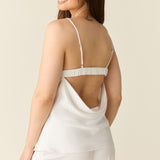 Sienna Luxe Satin Cami Set in Blanc