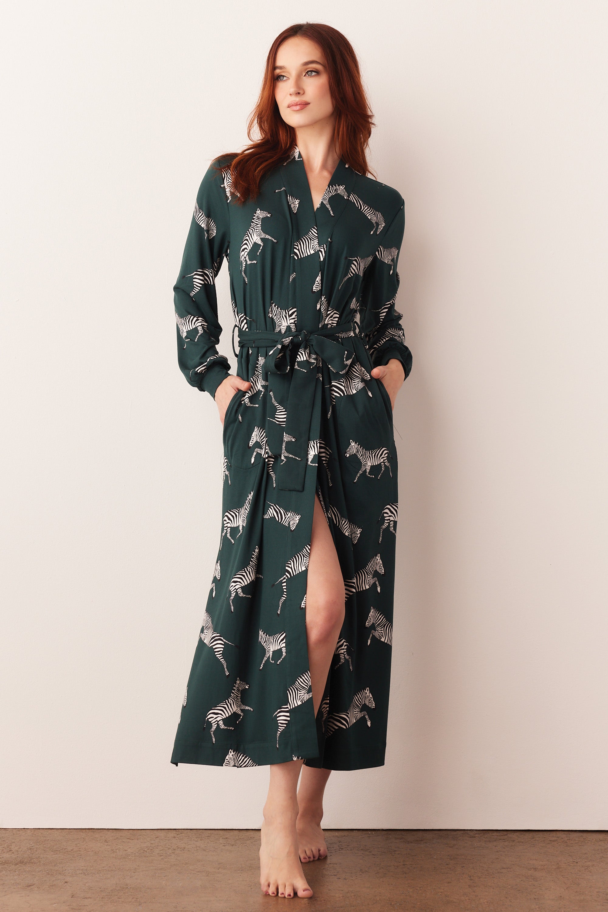 Load image into Gallery viewer, SKYLER BANDED LONG ROBE | ANIMALIA
