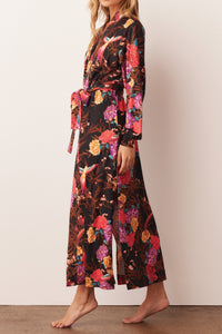 SKYLER BANDED LONG ROBE | TWILIGHT GARDEN