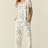 Alyssa Cloud Jersey PJ Set in Strawberry Bliss
