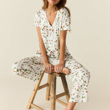 Alyssa Cloud Jersey PJ Set in Strawberry Bliss