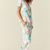 Alyssa Cloud Jersey PJ Set in Butterfly Bloom