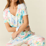 Alyssa Cloud Jersey PJ Set in Butterfly Bloom