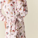 Della Cloud Jersey Banded Midi Robe in Sweet Dreams