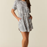 Alaina Cloud Jersey Shirt Dress in Whisper