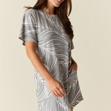 Alaina Cloud Jersey Shirt Dress in Whisper
