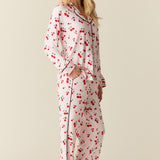 Winter Cloud Jersey PJ Set in Very Cherry