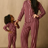 Remy TENCEL™ Lyocell Kids Set in Bordeaux Stripe