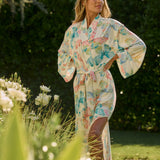 Kaia Cloud Jersey Kimono Robe in Butterfly Bloom