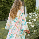 Kaia Cloud Jersey Kimono Robe in Butterfly Bloom