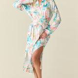 Della Cloud Jersey Banded Midi Robe in Butterfly Bloom